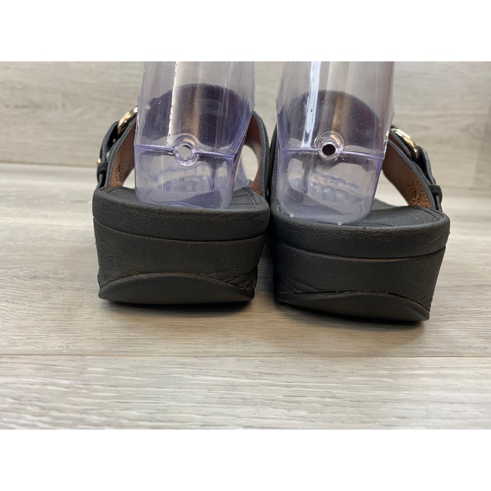 FitFlop Women's Flare Suede Thong Sandals Black 8 Casual Comfort Shoes - Picture 4 of 10